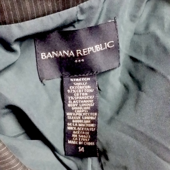 BANANA REPUBLIC Women Grey Pinstripe Stretch Jkt - Picture 4 of 4